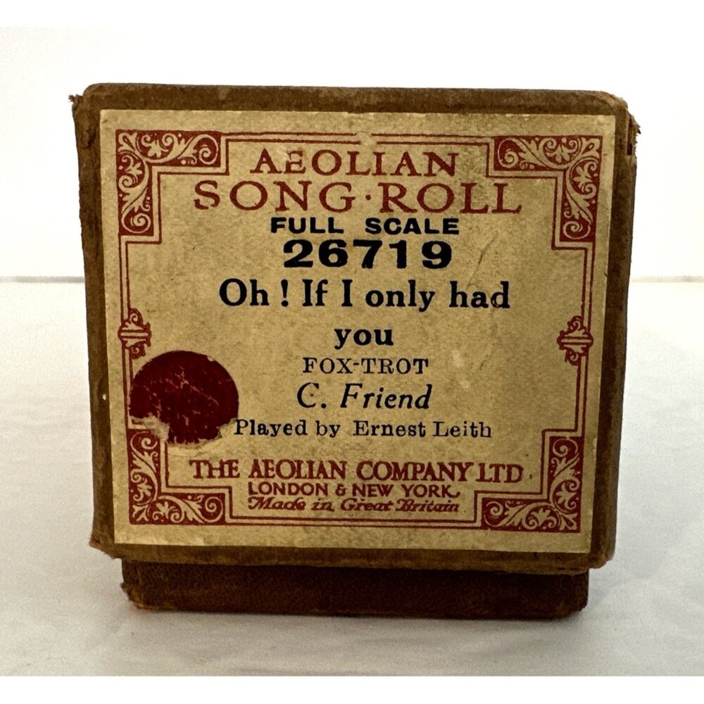 Aeolian Player Piano Word Roll OH! IF I ONLY HAD YOU 26719 Very Rare Find NICE!